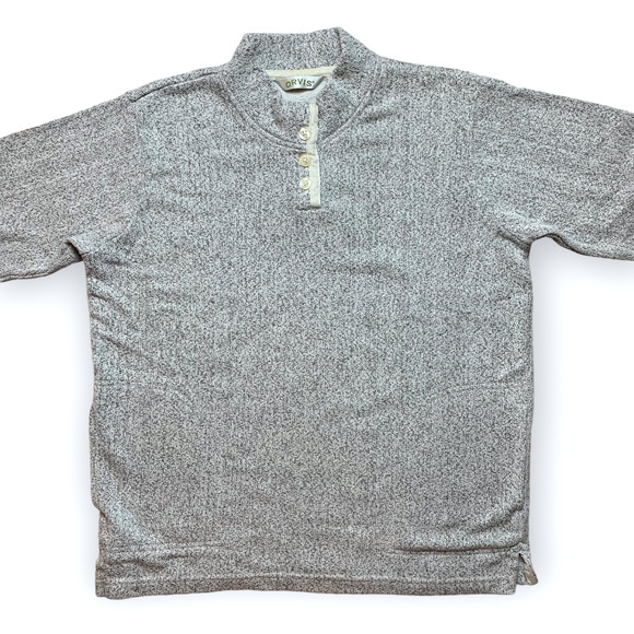 Orvis 1/4 Button Turtleneck Pullover Sweater- Men's Medium/ Gray - Picture 1 of 6
